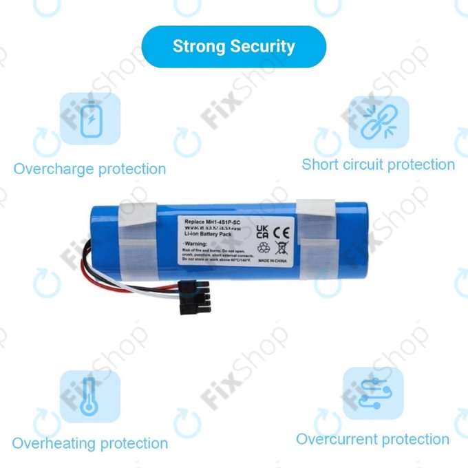 Μπαταρία για Xiaomi Mi Robot Vacuum Mop Pro (P), 2 (Mijia 2C), Viomi V2 Pro, Proscenic LDS M7, STYJ02YM, MH1-4S1P-SC, 14.8V, 3400mAh