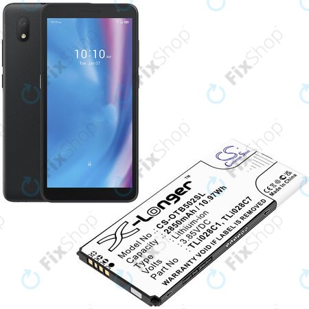Μπαταρία για Alcatel 1b 2020, Alcatel Ot-5002a, 2850mAh, Li-Ion, 3.85V, TLI028C1, HQ