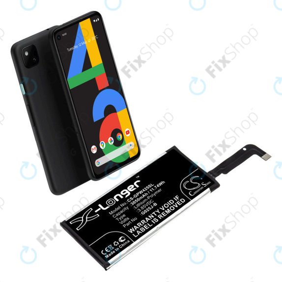 Μπαταρία για Google Pixel 4a 4G, 3050mAh, Li-Pol, 3.85 V, G025J-B, HQ