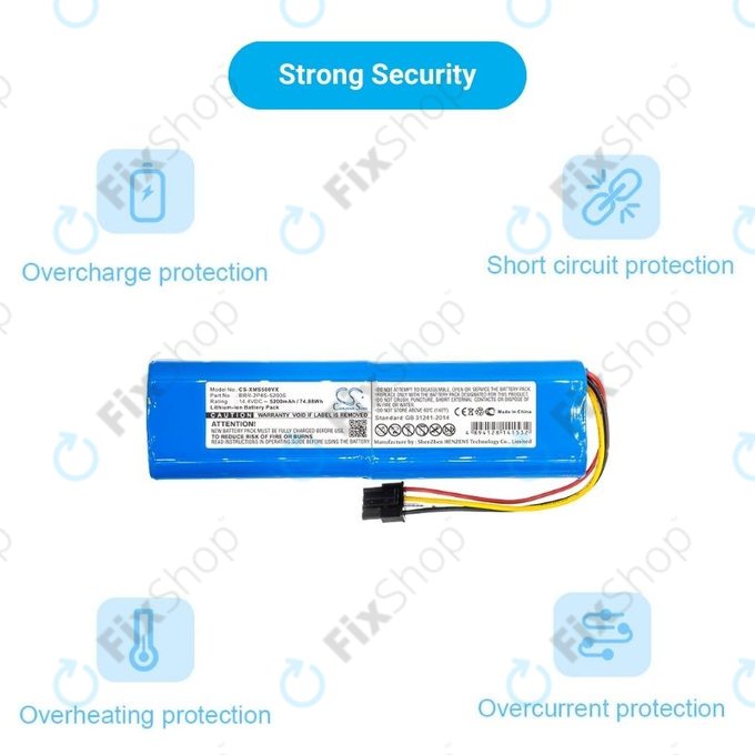 Μπαταρία για Xiaomi Mi Robot Vacuum Mop-series, BRR-2P4S-5200, 14.4V, 5200mAh, HQ