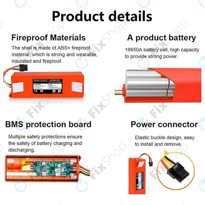 Μπαταρία για Xiaomi Roborock-series, Mi Robot Vacuum Mop 1S, Xiaowa-series, BRR-2P4S-5200, 5200mAh