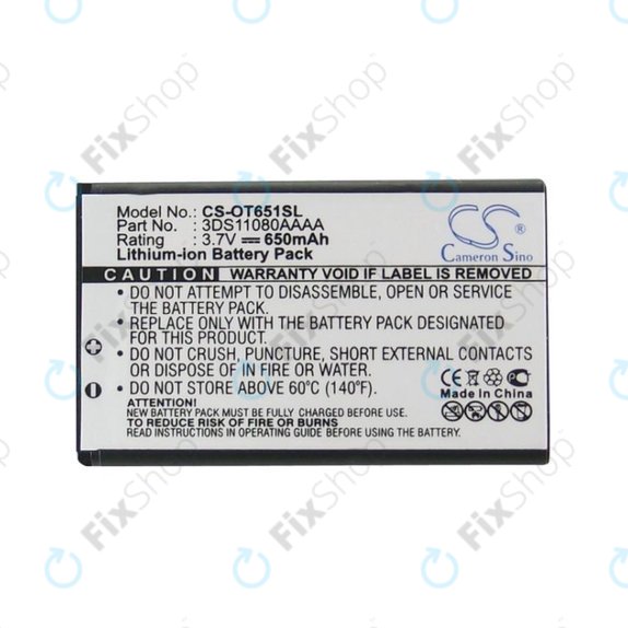 Μπαταρία για Alcatel Lollipops, 650mAh, Li-Ion, 3.7V, 3DS11080AAAA, HQ