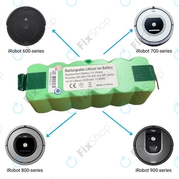 Μπαταρία για iRobot Roomba 600, 700, 800, 900-series, 2130LI, 4502233, 4374392, 14.4V, 5200mAh