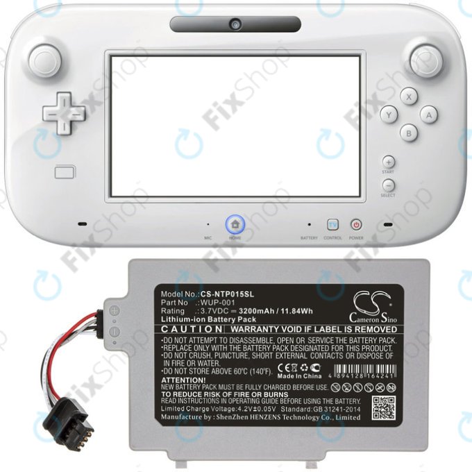 Μπαταρία για Nintendo Wii U GamePad, 3200mAh, Li-Ion, 3.7V, WUP-001, HQ