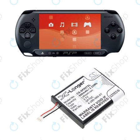 Μπαταρία για Sony PSP E1000, E1002, E1004, E1008, 900mAh, Li-Ion, 3.7V, SP70C, HQ