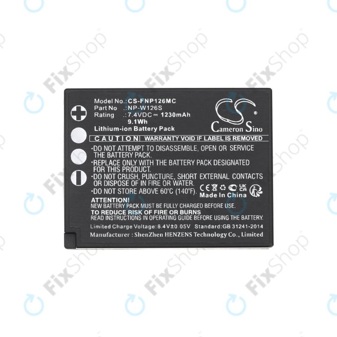 Μπαταρία για Fujifilm Finepix Hs30, X-T30, 1230mAh, Li-Ion, 7.4V, NP-W126S, HQ