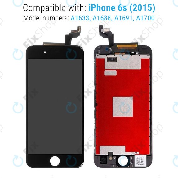 Οθόνη για iPhone 6S, Black, Αφής με πλαίσιο, Refurbished