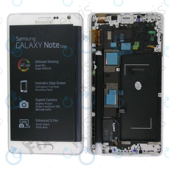 Συγκρότημα οθόνης για Samsung Note Edge, N915FY, GH97-16636B, Λευκό, White, Service Pack