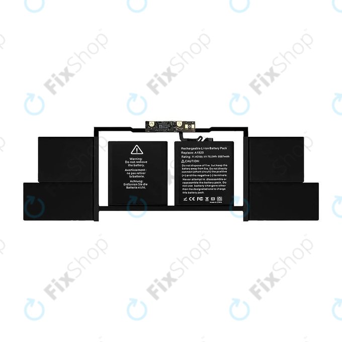 Μπαταρία για MacBook Pro 15", Τέλη 2016 – Μέσα 2017, A1707, A1820, 6667mAh, FixPremium