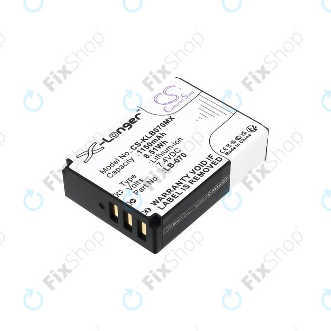 Μπαταρία για Kodak PIXPRO S1, AZ651, AZ652, AZ901, 1150mAh, Li-Ion, 7.4V, LB-070, HQ