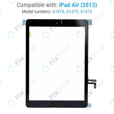 Οθόνη αφής με Home Button για iPad Air, Μαύρο, Black