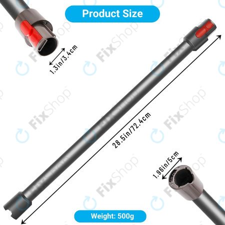 Σωλήνας Αναρρόφησης για Dyson V-series | Outsize | Ασημί | Silver