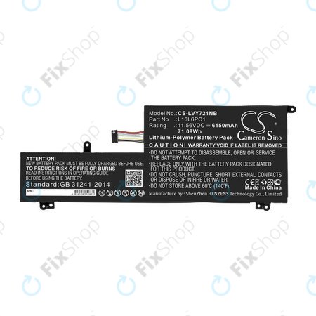 Μπαταρία για Lenovo Yoga 720-15, 6150mAh, Li-Pol, 11.56V, L16L6PC1, HQ