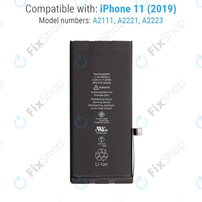 Μπαταρία για iPhone 11, 3110mAh, FixPremium