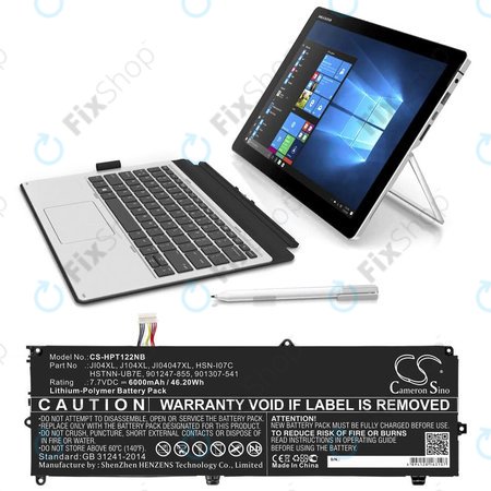 Μπαταρία για HP Elite X2 1012 G2, 6000mAh, Li-Pol, 7.7V, JI04XL, HQ