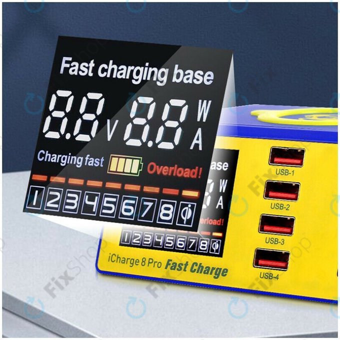 Σταθμός Φόρτισης USB με USB-C, USB 3.0 & Ασύρματο Φορτιστή για Mechanic iCharge 8 Pro