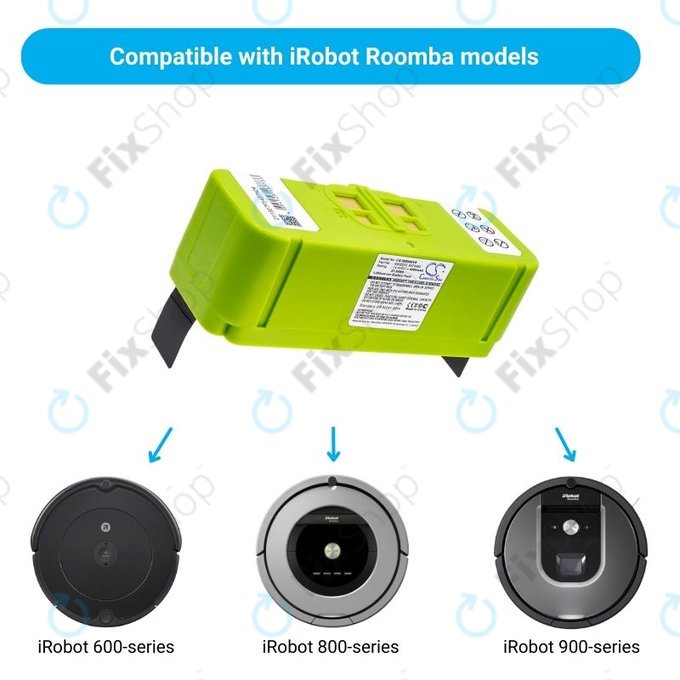 Μπαταρία για iRobot Roomba 600, 800, 900-series, 4502233, 4374392, 2130LI, 14.4V, 4000mAh, HQ