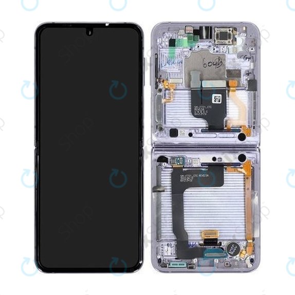 Συγκρότημα οθόνης για Samsung Z Flip 4, F721B, Bora Purple, Service Pack