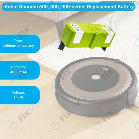 Μπαταρία για iRobot Roomba 600, 800, 900-series, 4502233, 4374392, 2130LI, 14.4V, 4000mAh, HQ