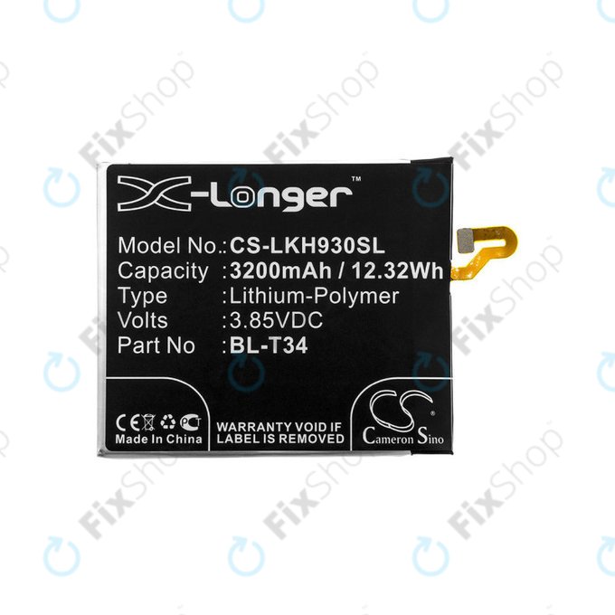 Μπαταρία για LG H930, V30, V35, 3200mAh, Li-Pol, 3.85V, BL-T34, HQ