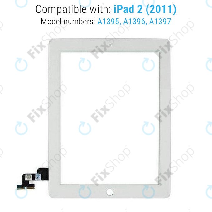 Οθόνη αφής για iPad 2, Λευκό, White