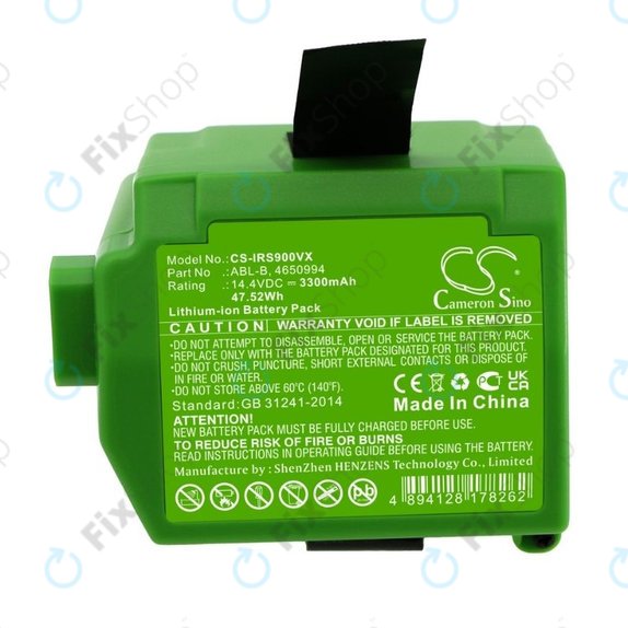 Μπαταρία για iRobot Roomba S9, S9+, ABL-B, 4650994, 14.4V, 3300mAh, HQ