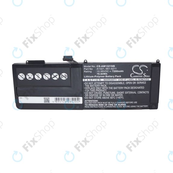 Μπαταρία για MacBook Pro 15", Μέσα 2009 – Μέσα 2010, A1286, A1321, 7200mAh, HQ