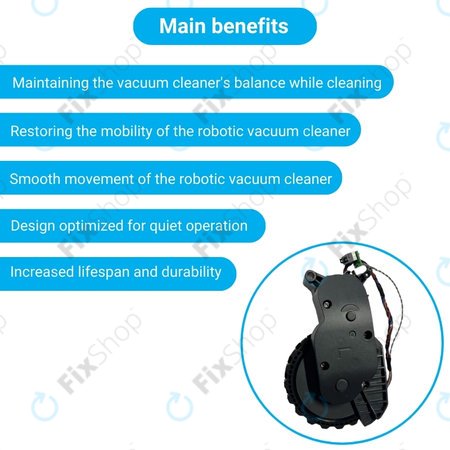 Τροχός με Κινητήρα (Αριστερός) για Xiaomi Roborock S5 Max | S6 Pure | S7 | Μαύρο | Black