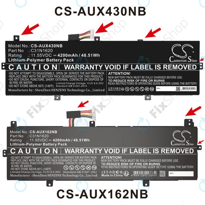 Μπαταρία για Asus BX430, Expertbook B5440fa, P5240ua-1a, 4200mAh, Li-Pol, 11.55V, C31N1620, HQ