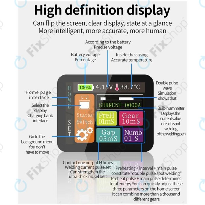 Φορητή Μηχανή Συγκόλλησης Σημείου με Ψηφιακή Οθόνη (5000mAh) για Docreate SW