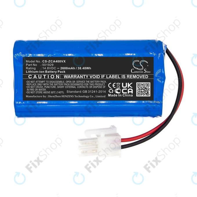 Μπαταρία για Concept VR2000, Zaco A4s, A6, A8s, A9s, 2600mAh, Li-Ion, 14.8V, 501929, HQ
