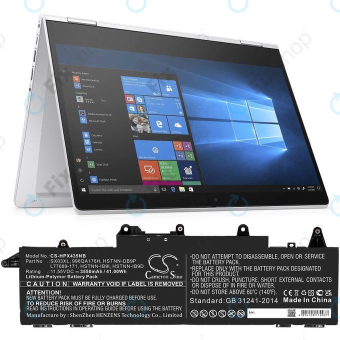 Μπαταρία για HP ProBook x360 435 G7, 3550mAh, Li-Pol, 11.55V, SX03XL, HQ
