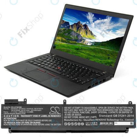 Μπαταρία για Lenovo ThinkPad T460s, T470s, 2000mAh, Li-Pol, 11.4V, 00HW022, HQ