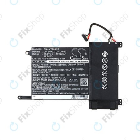 Μπαταρία για Lenovo Eraser Y700, IdeaPad Y700, 4000mAh, Li-Pol, 14.8V, L14S4P22, HQ