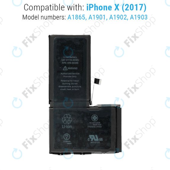 Μπαταρία για iPhone X, 2716mAh