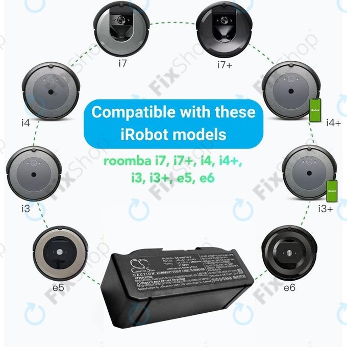 Μπαταρία για iRobot Roomba e-series, i-series, ABL-D1, 4624864, ABL-D2, 14.4V, 6800mAh, HQ