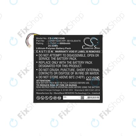 Μπαταρία για Lenovo Miix 300, Miix 310, 6900mAh, Li-Pol, 3.7V, LENM1029CWP, HQ