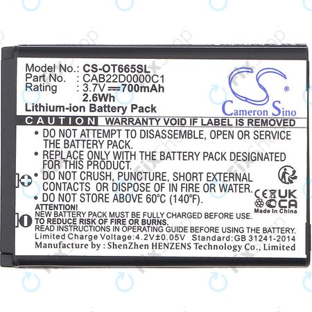 Μπαταρία για Alcatel One Touch 2010D, 700mAh, Li-ion, 3.7V, CAB22D0000C1, HQ