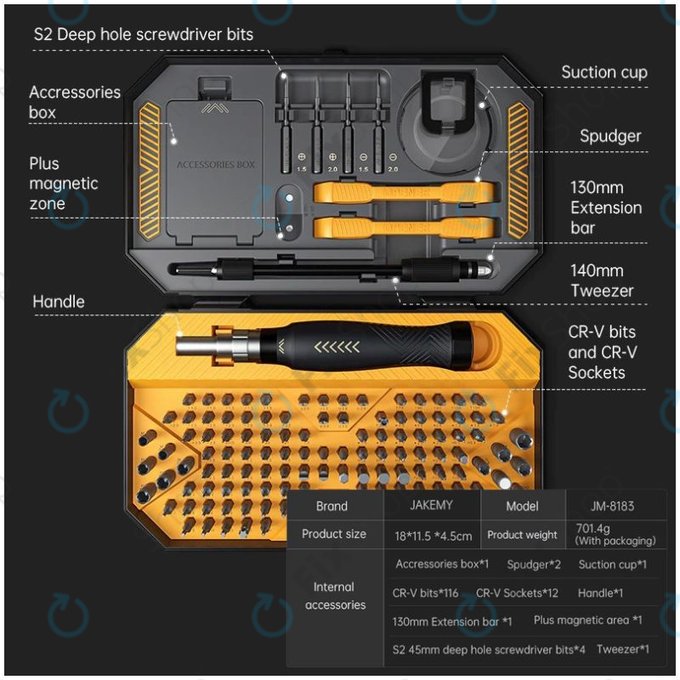 Σετ Κατσαβιδιών Ακριβείας για Επισκευή Κινητών Τηλεφώνων, Tablet & Υπολογιστών για Jakemy JM-8183