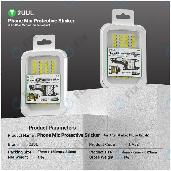 Προστατευτικά αυτοκόλλητα μικροφώνου τηλεφώνου, 2UUL DA32, 500τμχ/πακέτο