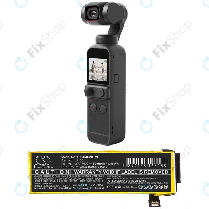 Μπαταρία για DJI Osmo Pocket, Pocket 2, 800mAh, Li-Pol, 7.7V, HB3, HQ
