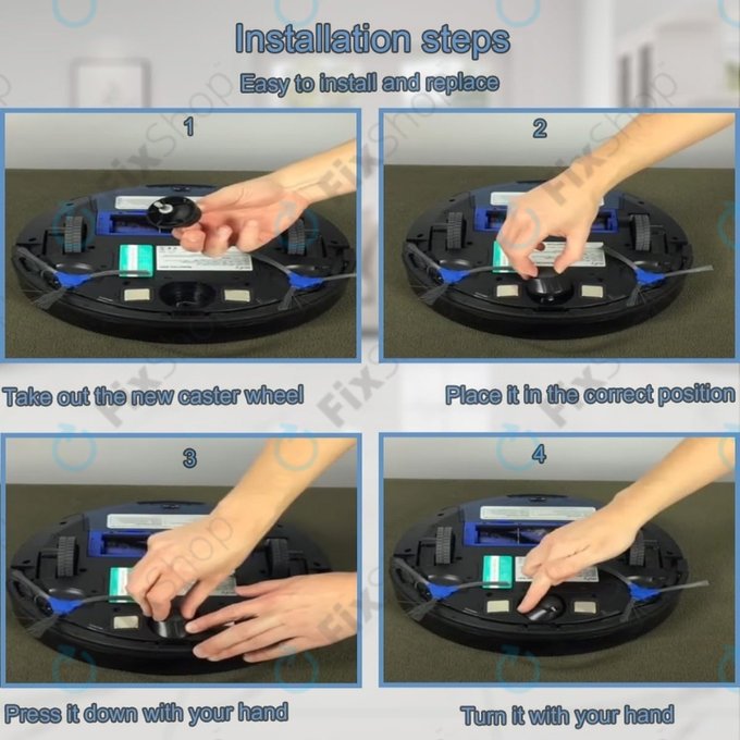 Εμπρόσθιος Τροχός για Eufy Robovac-series | Μαύρο | Black