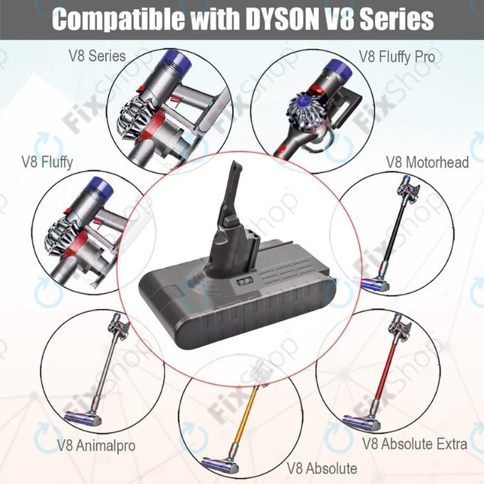 Μπαταρία για Dyson V8, 215681, PM8-US-HFB1497A, 21.6V, 4000mAh