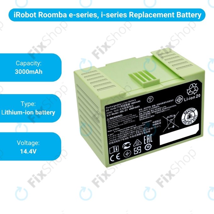 Μπαταρία για iRobot Roomba e-series, i-series, ABL-D1, 4624864, ABL-D2, 14.4V, 3000mAh