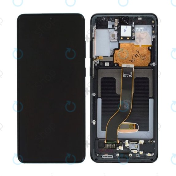 Συγκρότημα οθόνης για Samsung S20 Plus, G985F, GH82-22134A, GH82-22145A, GH82-31441A, Cosmic Black, Service Pack