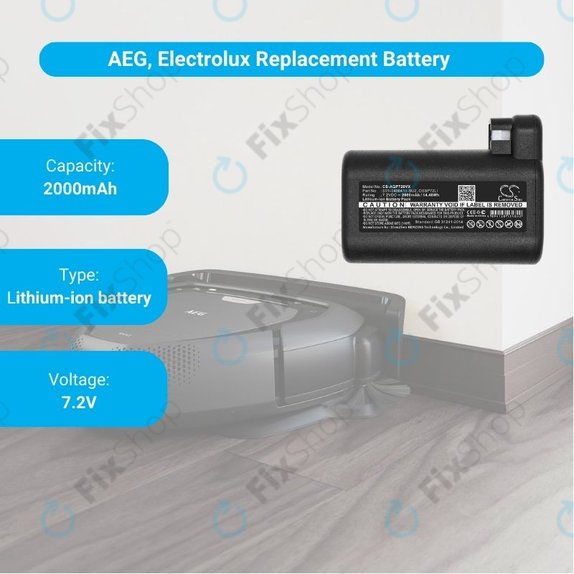 Μπαταρία για AEG RX-series, Electrolux E, P-series, S91-0400410-SU2, OSBP72LI, OSBP72LI25, 7.2V, 2000mAh, HQ