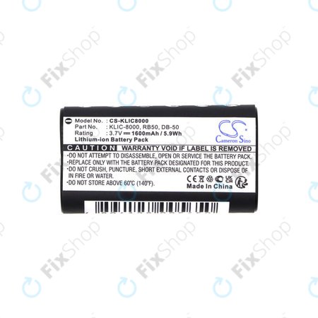 Μπαταρία για Jay-Tech Jay-Cam I4800, Kodak Easyshare Z1012, 1600mAh, Li-Ion, 3.7V, KLIC-8000, HQ