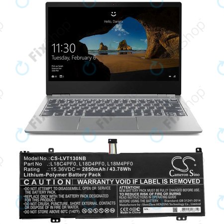 Μπαταρία για Lenovo ThinkBook 13s, 14s, 2850mAh, Li-Pol, 15.36V, L18C4PF0, HQ
