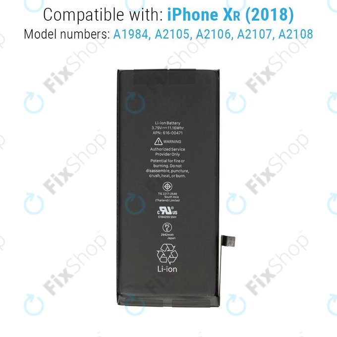 Μπαταρία για iPhone XR, 2942mAh, FixPremium