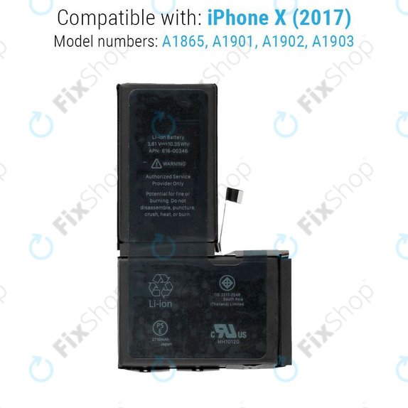 Μπαταρία για iPhone X, 2716mAh, FixPremium